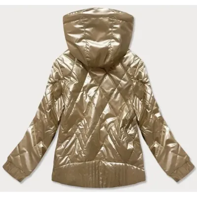 Metalická dámská jarní bunda MODA2021 žlutá