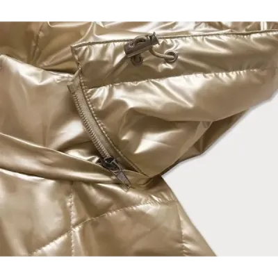Metalická dámská jarní bunda MODA2021 žlutá