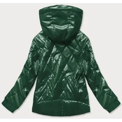 Metalická dámská jarní bunda MODA2021 zelená