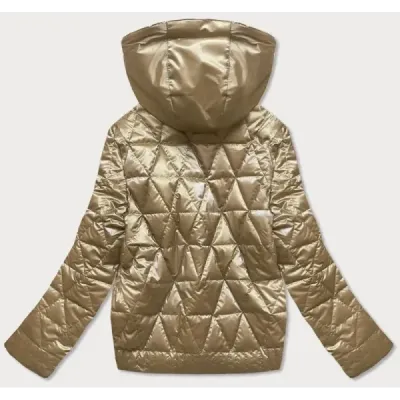 Metalická dámská jarní bunda MODA2021-01 zlatá