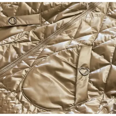 Metalická dámská jarní bunda MODA2021BIG zlatá
