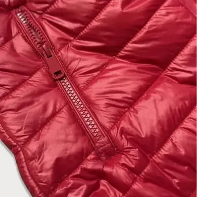Dámská vesta s kapucí MODA304 bílo-šedo-červená