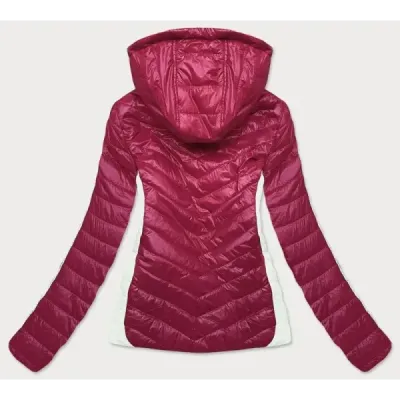 Dámská dvoubarevná bunda MODA318 červeno-ecru