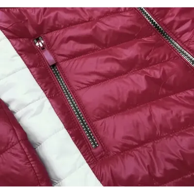 Dámská dvoubarevná bunda MODA318 červeno-ecru