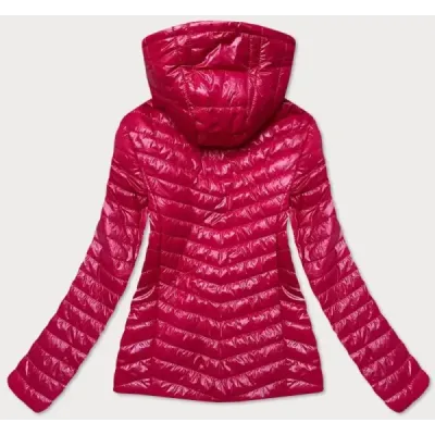 Dámská jarní lesklá bunda MODA6380 červená