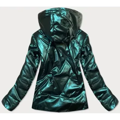 Dámská lesklá podzimní bunda MODA586 zelená