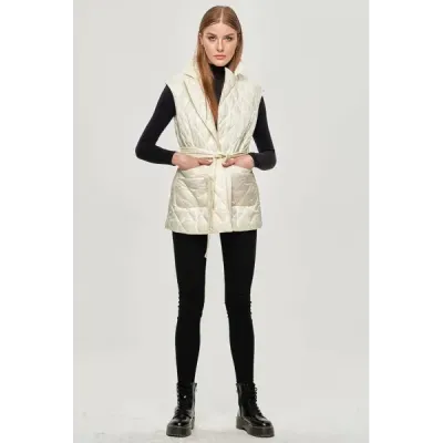 Dámská prošívaná vesta MODA221 ecru