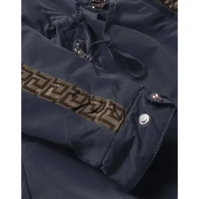 Dámská oboustranná zimní bunda MODA555 tmavomodro-hnědá
