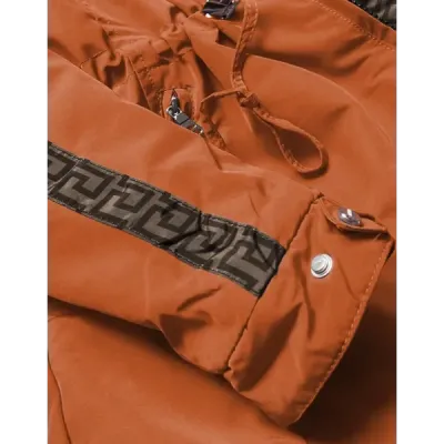 Dámská oboustranná zimní bunda MODA555 pomerančovo-hnědá