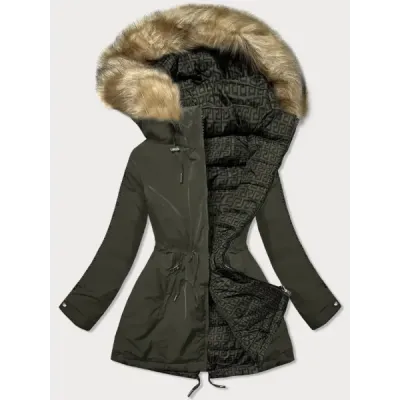 Dámská oboustranná zimní bunda MODA555 zelená