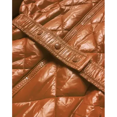 Lesklá dámská zimní bunda MODA756 karamelová