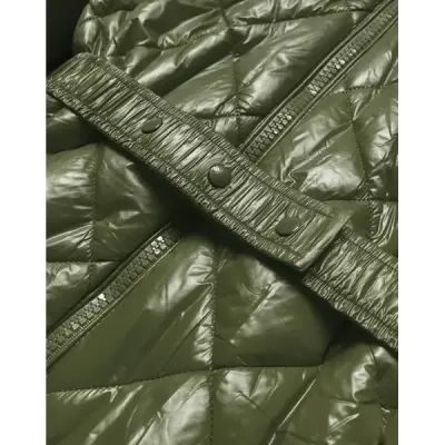 Lesklá dámská zimní bunda MODA756 khaki