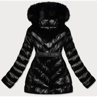 Lesklá dámská zimní bunda MODA673 černá