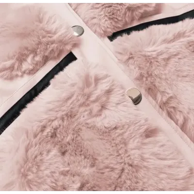 Elegantní dámská vesta z kožešinou MODA9593 lososová
