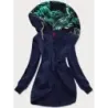 Dámska dlhá mikina s kapucňou MODA815 tmavomodrá