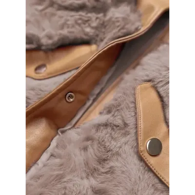 Dámská elegantní vesta z eko-kůže MODA592 karamelovo-béžová