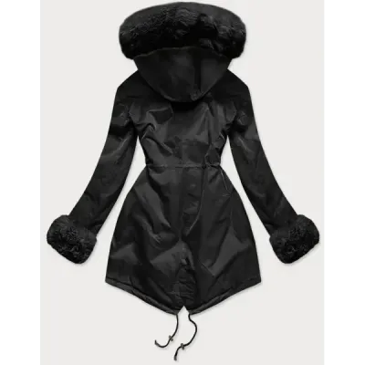 Dámská zimní bunda parka s kožešinou MODA529 černá