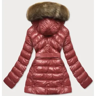 Dámská lesklá zimní bunda MODA674 bordó