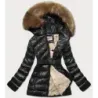 Dámská lesklá zimní bunda MODA674 černá