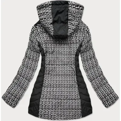 Dámská podzimní bunda MODA715 černo-bílá