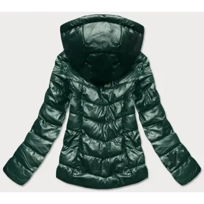 Lesklá dámská podzimní bunda MODA718 zelená