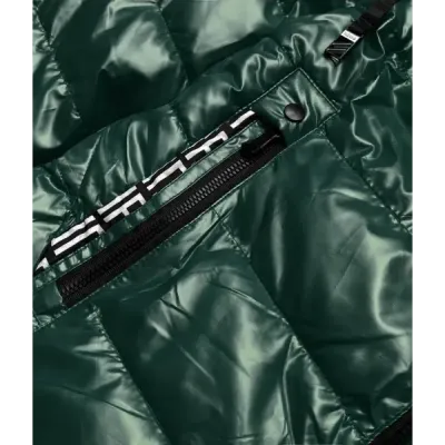 Lesklá dámská podzimní bunda MODA718 zelená