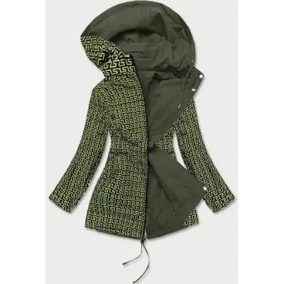 Dámská přechodná bunda 2v1 MODA702 khaki-limetka
