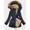 Teplá dámská zimní bunda MODA559 modrá