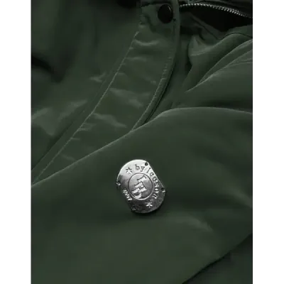 Dámská zimní parka z kožíškem MODA1312 zelená