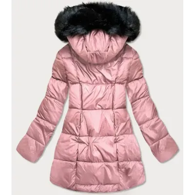 Dámská asymetrická zimní bunda MODA8953 růžová