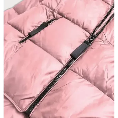 Dámská asymetrická zimní bunda MODA8953 růžová