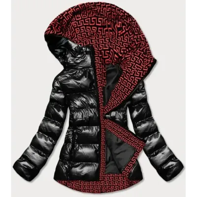 Dámská metalická zimní bunda s kapucí MODA808X černá
