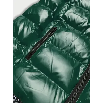 Dámská metalická zimní bunda s kapucí MODA808X zelená
