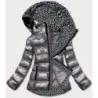 Dámská metalická zimní bunda s kapucí MODA808X šedá