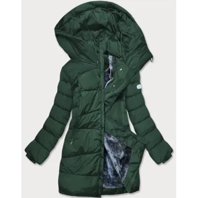 Dámská asymetrická zimní bunda MODA1113 zelená