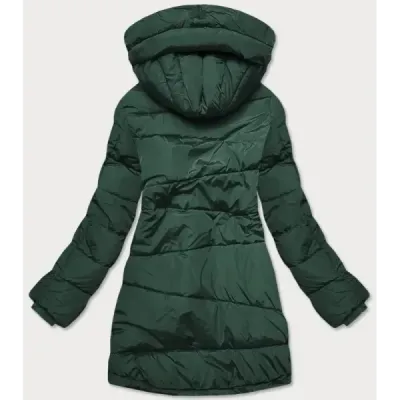 Dámská asymetrická zimní bunda MODA1113 zelená