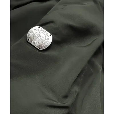 Dámská oboustranná zimní bunda MODA1508 army-šedá