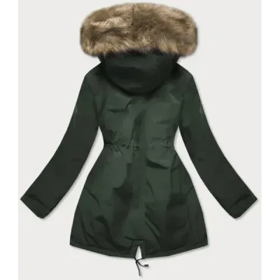 Oboustranná dámská zimní bunda MODA557BIG khaki