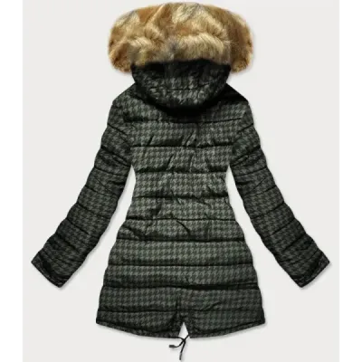 Oboustranná dámská zimní bunda MODA557BIG khaki
