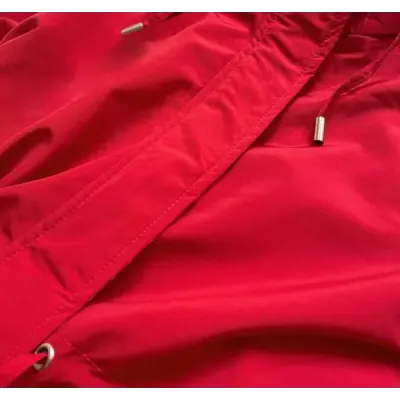 Dámská oboustranná podzimní bunda parka MODA581X červeno-šedá