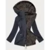 Dámská oboustranná podzimní bunda parka MODA581X tmavomodro-hnědá
