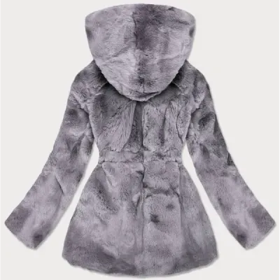Dámská podzimní kožešinová bunda MODA743 šedá
