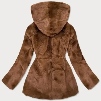 Dámská podzimní kožešinová bunda MODA743 hnědá