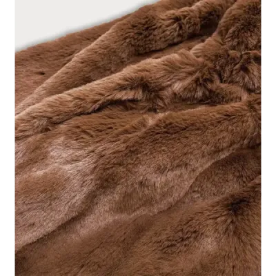 Dámská podzimní kožešinová bunda MODA743 hnědá