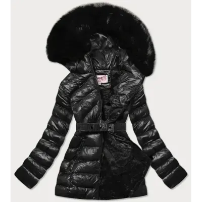 Dámská lesklá zimní bunda MODA674 černá 2