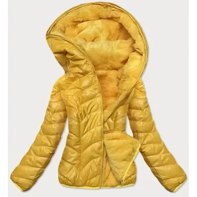 Dámská oboustranná zimní bunda MODA832A žlutá