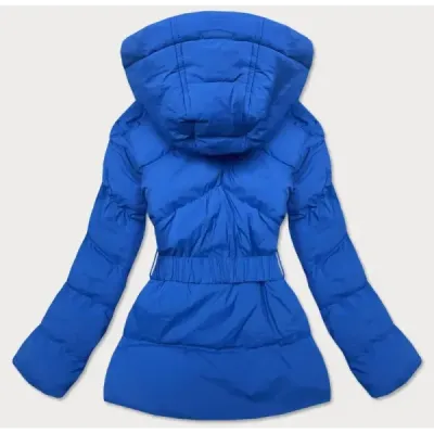 Dámská prošívaná přechodná bunda s páskem MODA060 modrá