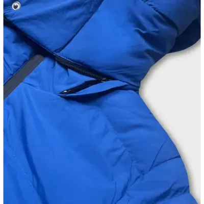 Dámská prošívaná přechodná bunda s páskem MODA060 modrá