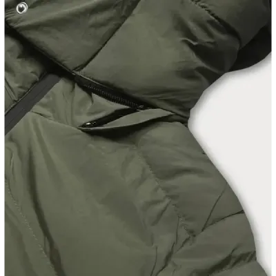 Dámská prošívaná přechodná bunda s páskem MODA060 khaki