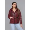 Dámská krátká zimní bunda MODA3066 višňová